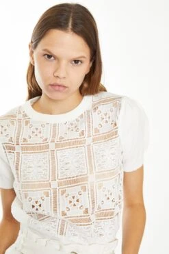 Glamorous Off White Crochet Knit Top 7 Glamorous Off White Crochet Knit Top -Cheap Softly Dressed Store CK6953 A11 04