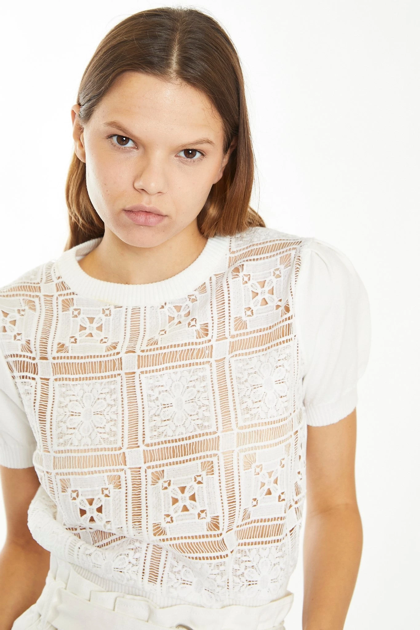 Glamorous Off White Crochet Knit Top 4 Glamorous Off White Crochet Knit Top - Image 4