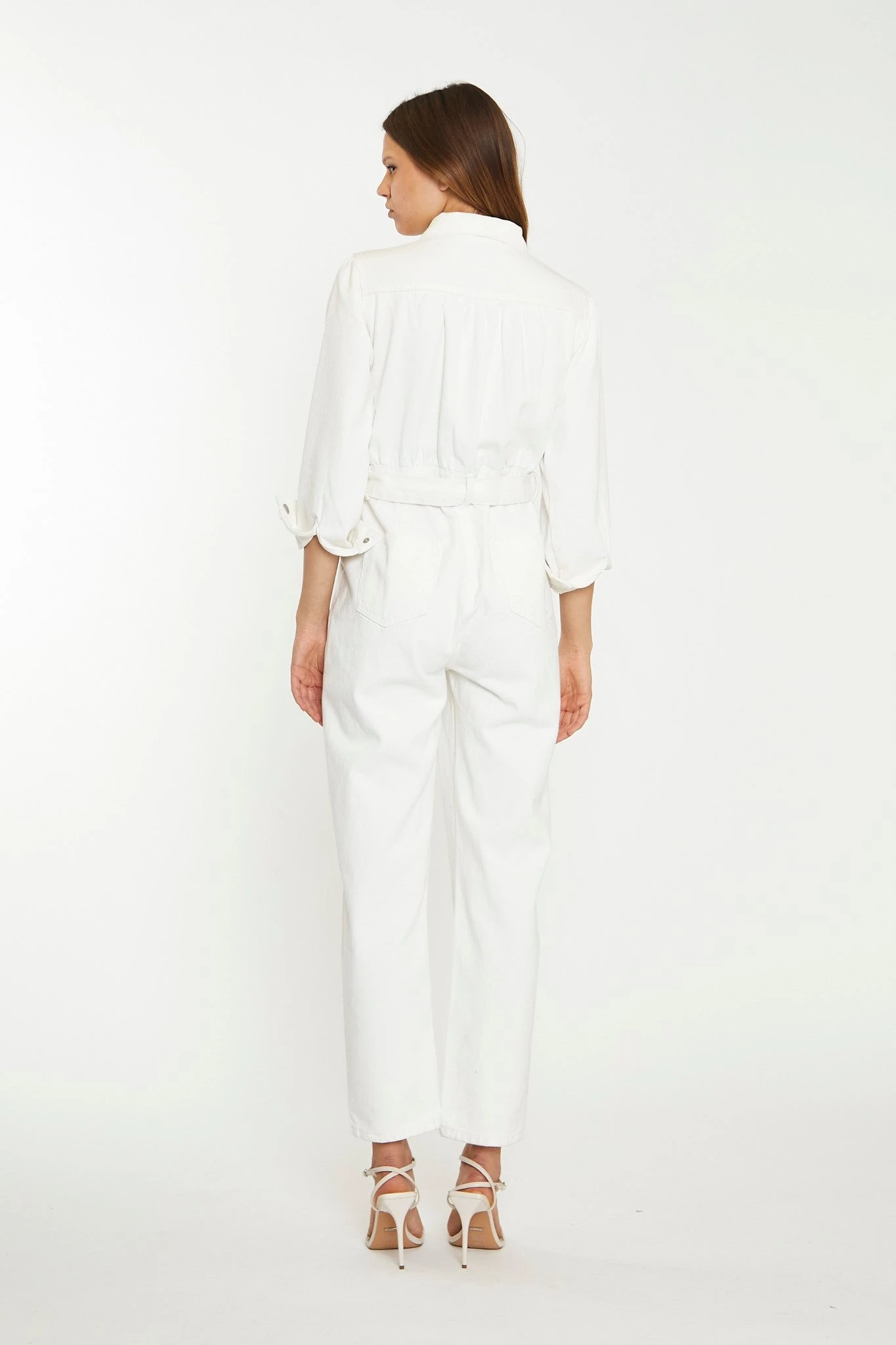 Glamorous Off White Belted Denim Jumpsuit 2 Glamorous Off White Belted Denim Jumpsuit - Image 2