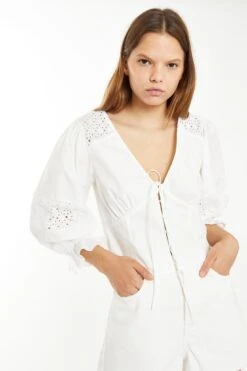 Glamorous Off White Broderie Panelled Blouse -Cheap Softly Dressed Store CK6956 A11 04