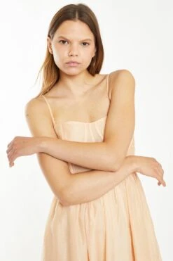 Glamorous Peach Corset Detail Maxi Dress -Cheap Softly Dressed Store CK6965B PEA 05