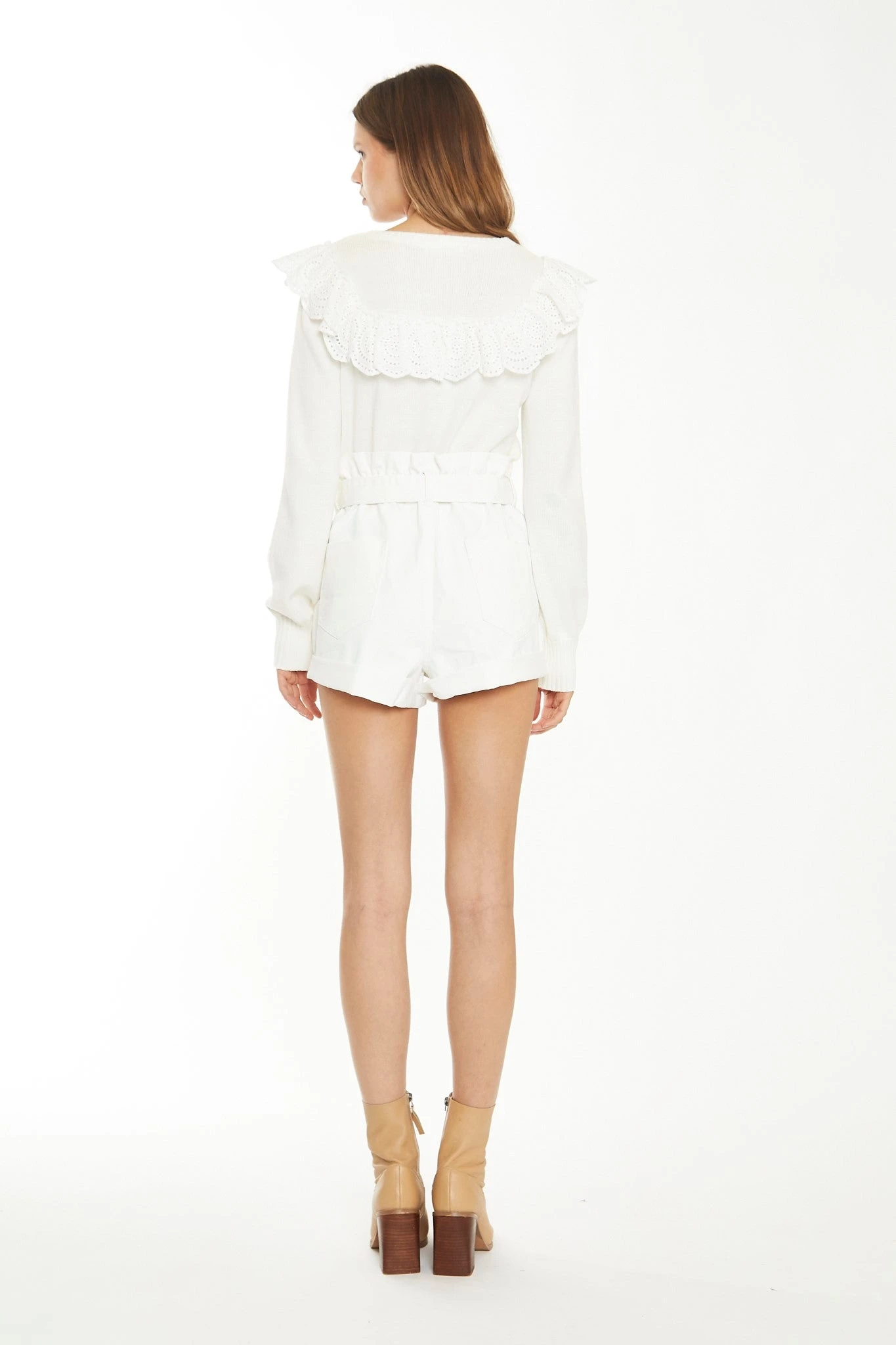 Glamorous Off White Broderie Ruffle Jumper 2 Glamorous Off White Broderie Ruffle Jumper - Image 2
