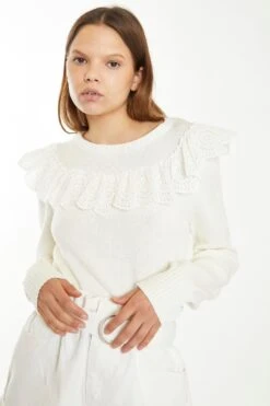 Glamorous Off White Broderie Ruffle Jumper 7 Glamorous Off White Broderie Ruffle Jumper -Cheap Softly Dressed Store CK6967 A11 04