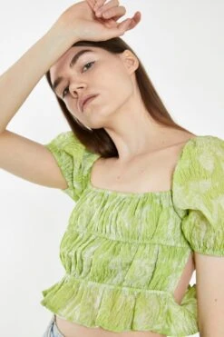 Glamorous Lime Organza Jacquard Open-Back Top -Cheap Softly Dressed Store CK6976 DF07 04