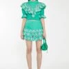 Glamorous Green Broderie Ruffle Mini Skirt