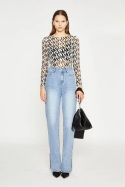 Glamorous Wavy Mono Mesh Long Sleeve Bodysuit 6 Glamorous Wavy Mono Mesh Long Sleeve Bodysuit -Cheap Softly Dressed Store CK6995 01