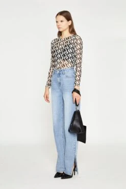 Glamorous Wavy Mono Mesh Long Sleeve Bodysuit 7 Glamorous Wavy Mono Mesh Long Sleeve Bodysuit -Cheap Softly Dressed Store CK6995 02