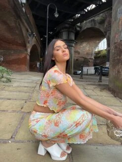 Glamorous Multicolour Floral Mid-Rise Midaxi-skirt -Cheap Softly Dressed Store CK7107 DL29 03