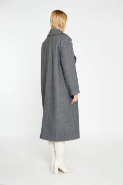 Glamorous Charcoal-Chevron Oversized Double-Breasted Maxi-Coat -Cheap Softly Dressed Store CK7176 AI65 04