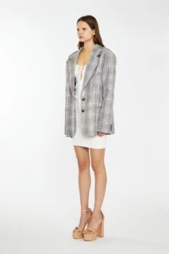 Glamorous Brown Multi-Check Oversized Blazer -Cheap Softly Dressed Store CK7181A CD86 03