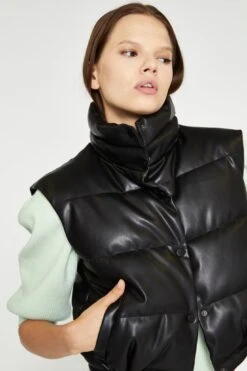Glamorous Black Pu Puffer Gilet 6 Glamorous Black Pu Puffer Gilet -Cheap Softly Dressed Store CK7186 BPU 04
