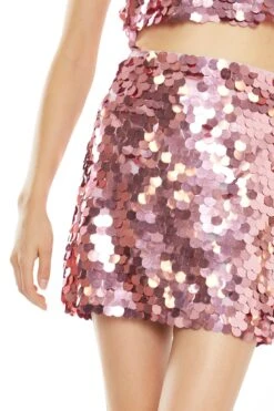 Glamorous Rose Large-Sequin Mini-Skirt -Cheap Softly Dressed Store CK7231 DK40 04