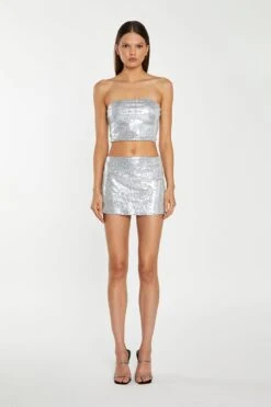 Glamorous Silver-Sequim Bandeau Crop-Top -Cheap Softly Dressed Store CK7279 B07 01