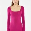 Glamorous Fuchsia Square-Neck Bodycon Maxi-Dress