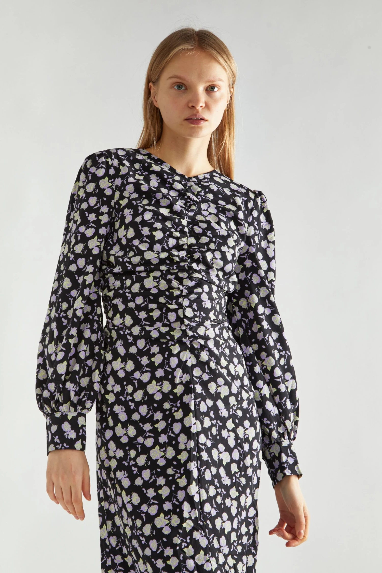 Glamorous Lilac-Rose Ruched-Front Midi-Dress 3 Glamorous Lilac-Rose Ruched-Front Midi-Dress - Image 3