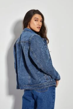 Glamorous Mid Stone Over Sized Button Up Denim Jacket -Cheap Softly Dressed Store EA0084 B54 02