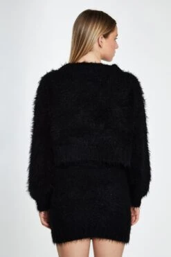 Glamorous Black Knit Long Sleeve Jumper -Cheap Softly Dressed Store FLUFFYBLACKTOP 04