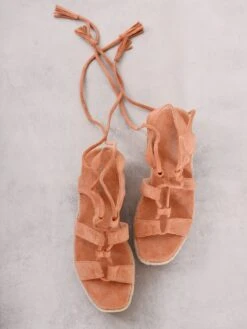 Glamorous Tan Chunky Espadrille Flat Form Sandals