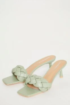 Glamorous Plaited Mint Mules -Cheap Softly Dressed Store FW9475SKNRMINT.3