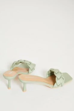 Glamorous Plaited Mint Mules -Cheap Softly Dressed Store FW9475SKNRMINT.4