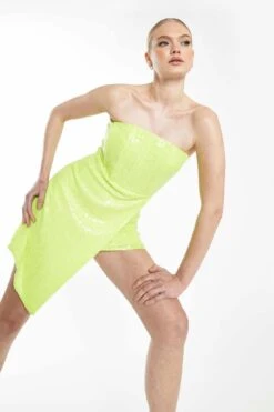 Glamorous Acid-Green Sequin Corset Dress -Cheap Softly Dressed Store GC0677 DC22 04