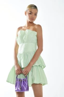 Glamorous Apple Green Bandeau Ruffle Mini-dress -Cheap Softly Dressed Store GC0774 M68 01