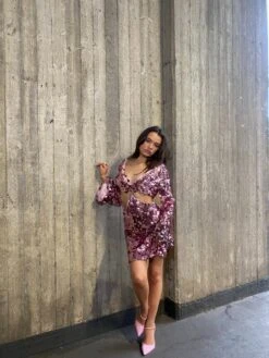 Glamorous Georgia Plunging Cut-Out Sequin Mini Dress -Pink 5 Glamorous Georgia Plunging Cut-Out Sequin Mini Dress -Pink -Cheap Softly Dressed Store GC0951P 1copy