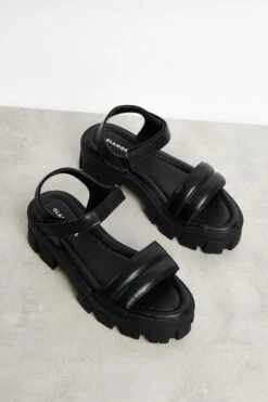 Glamorous Black Outdoor Chunky Sandals -Cheap Softly Dressed Store GLAMOROUS24THFEB82123