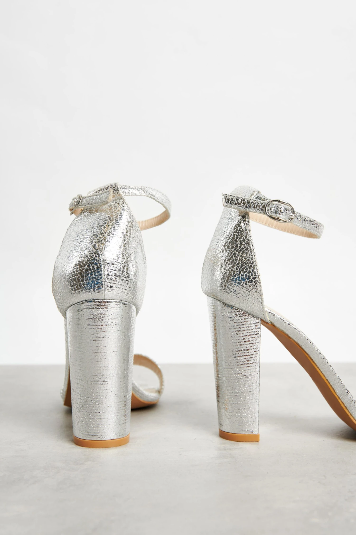 Glamorous Silver Block Heels 5 Glamorous Silver Block Heels - Image 5