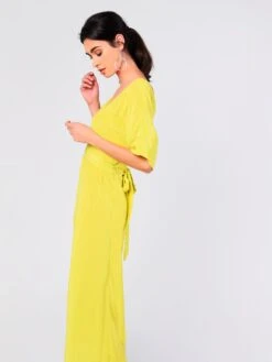 Glamorous Lime V- Neck Wrap Midi Dress -Cheap Softly Dressed Store GS0113 lm 02