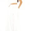 Glamorous Studio White Satin Wide-Leg Trousers