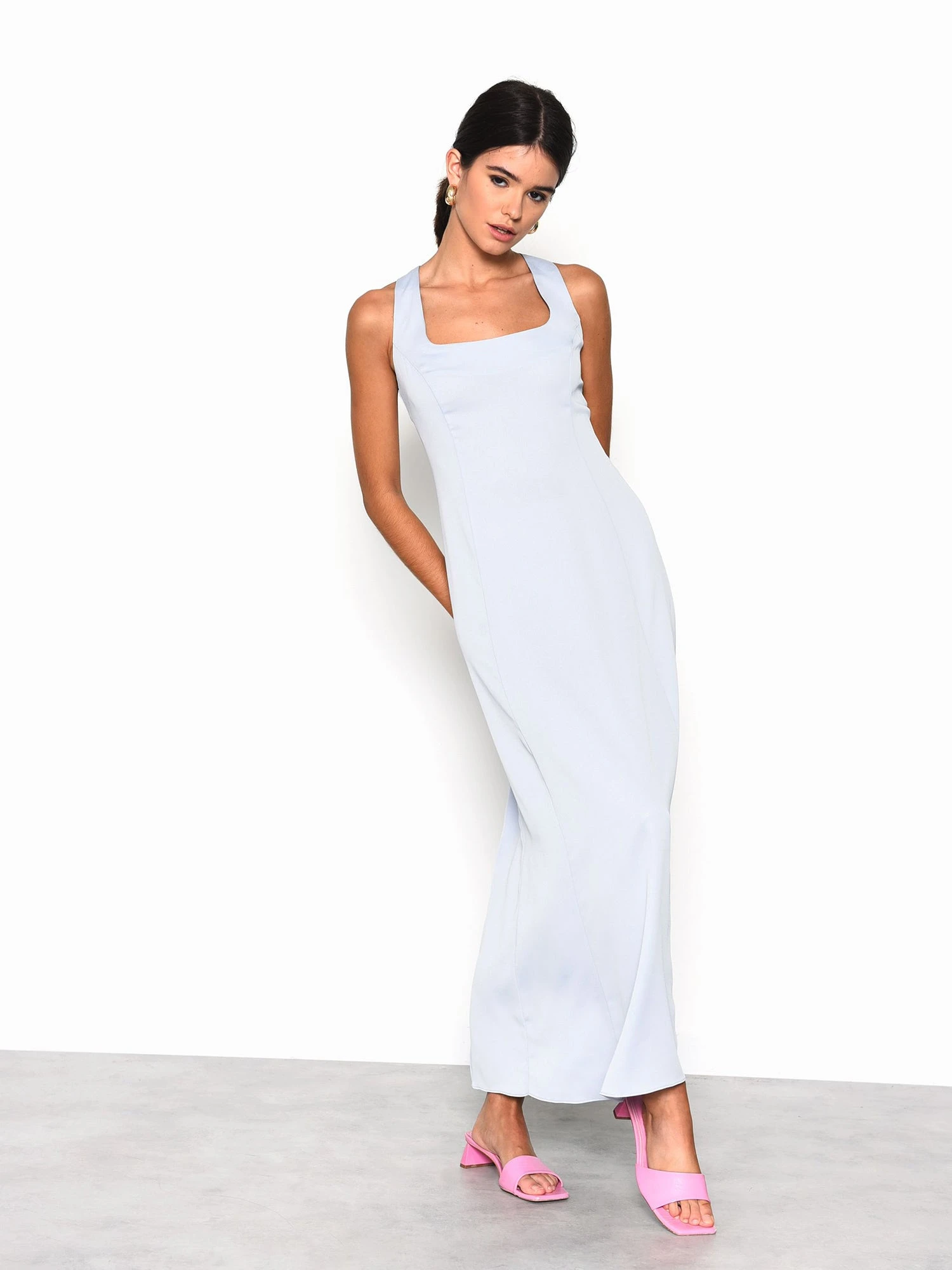 Glamorous Dusty Blue Grey Midi Dress 1 Glamorous Dusty Blue Grey Midi Dress