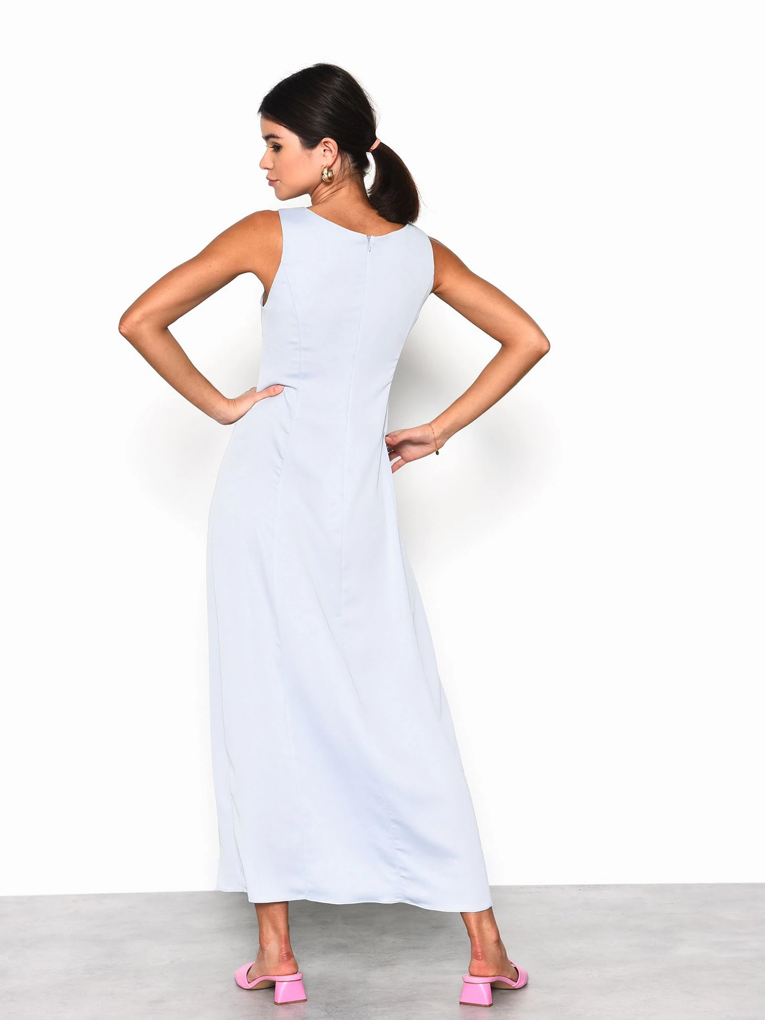 Glamorous Dusty Blue Grey Midi Dress 2 Glamorous Dusty Blue Grey Midi Dress - Image 2