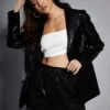 Glamorous Studio Black PU Blazer Jacket