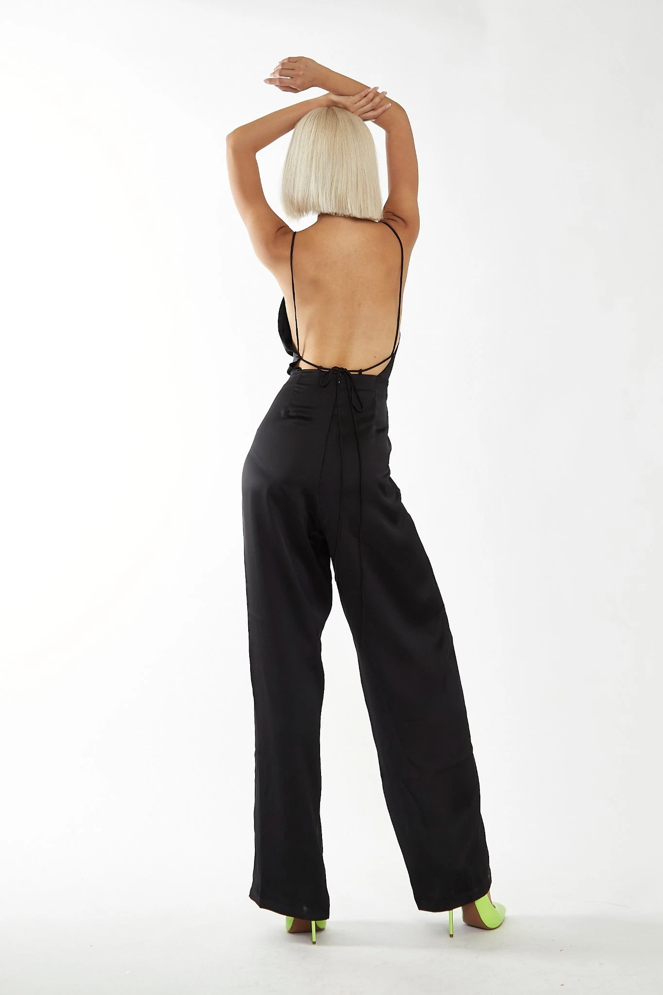 Glamorous Black Wide Leg Low Tie-back Jumpsuit 2 Glamorous Black Wide Leg Low Tie-back Jumpsuit - Image 2
