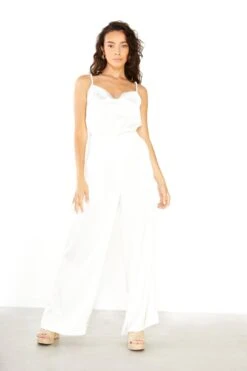 Glamorous Studio White Satin Cowl Neck Cami Top -Cheap Softly Dressed Store GS0402 V94 03
