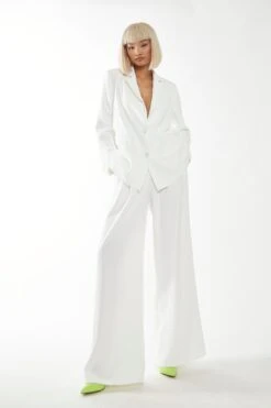 Glamorous White Boxy Oversized Blazer -Cheap Softly Dressed Store GS0417A WHI 03