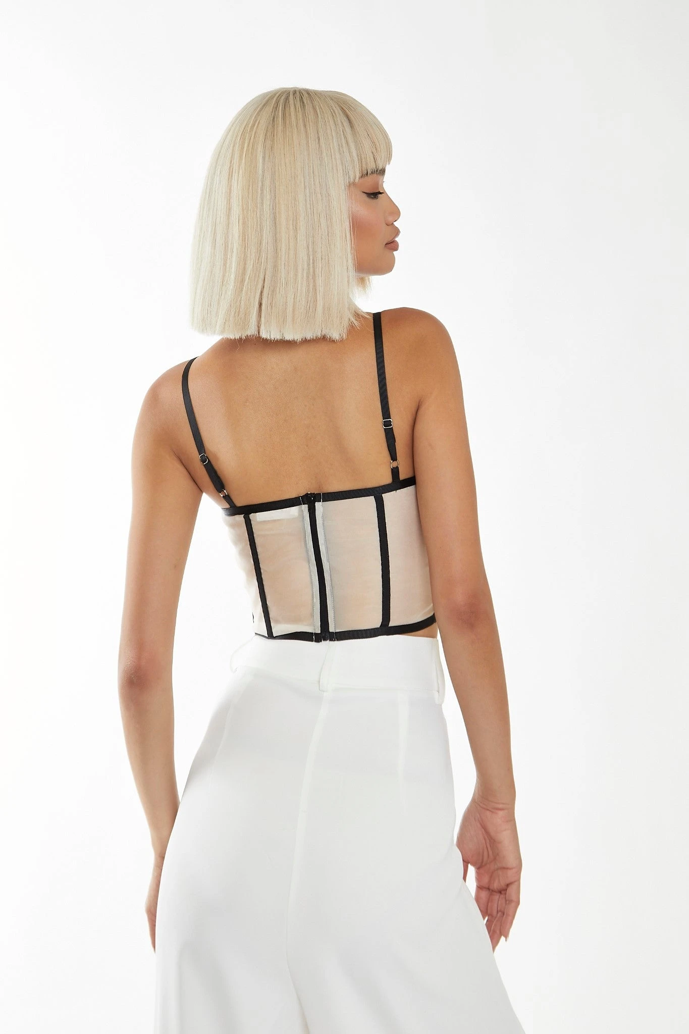 Glamorous Nude-Black Strappy Corset Top 2 Glamorous Nude-Black Strappy Corset Top - Image 2