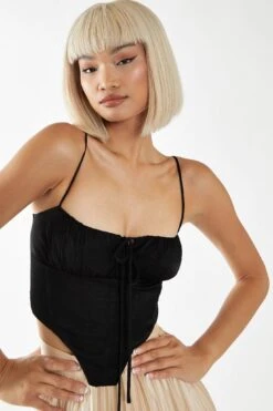 Glamorous Black Milkmaid Corset Top