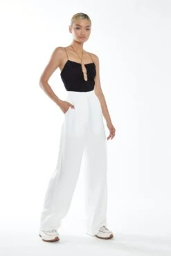 Glamorous Womens Black Cut-Out Ruched Bodysuit -Cheap Softly Dressed Store GS0484 BK 03