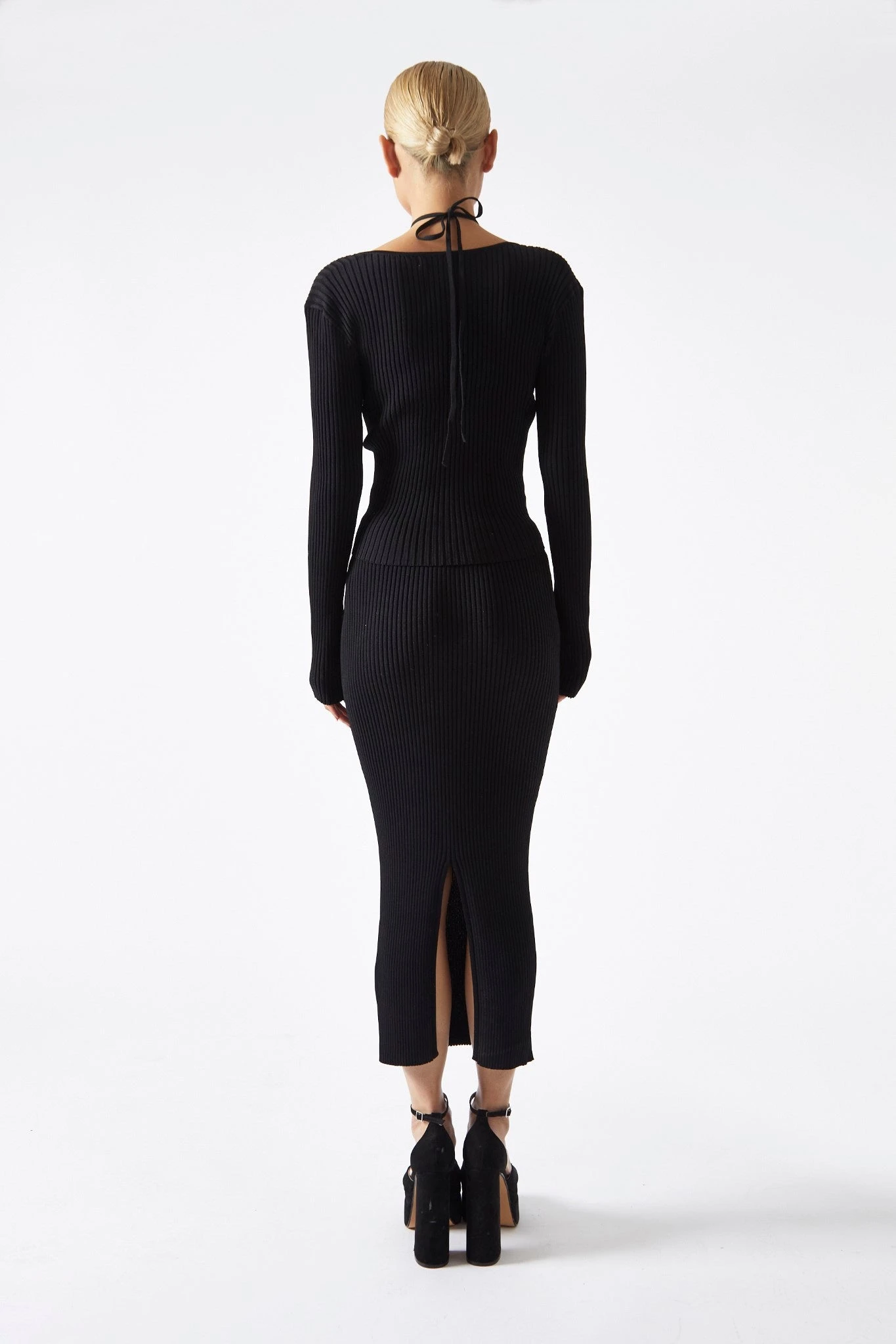 Glamorous Black High-Waist Knit Midaxi-Skirt 2 Glamorous Black High-Waist Knit Midaxi-Skirt - Image 2