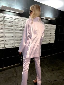 Glamorous Soft-Lilac Satin Double-Breasted Tailored Blazer 7 Glamorous Soft-Lilac Satin Double-Breasted Tailored Blazer -Cheap Softly Dressed Store GS0528 DC01 04