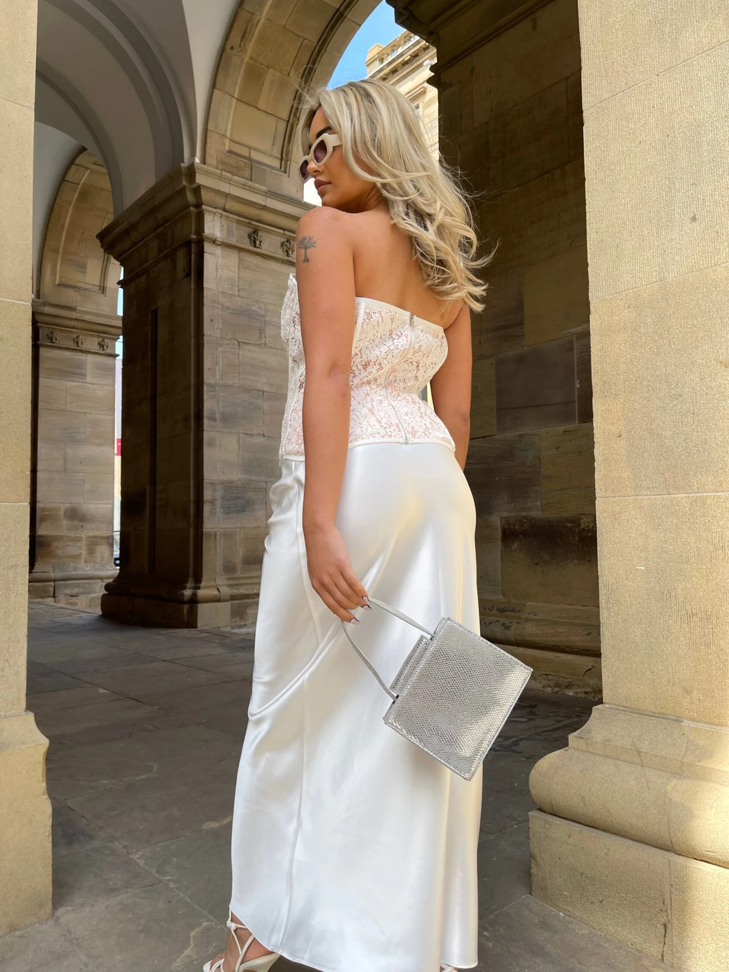 Glamorous White Satin Bias-Cut Midi-Skirt 2 Glamorous White Satin Bias-Cut Midi-Skirt - Image 2