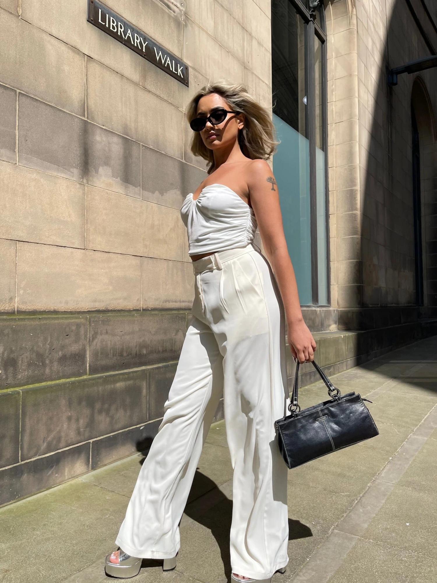 Glamorous Off White Strapless Ruched Top 4 Glamorous Off White Strapless Ruched Top - Image 4