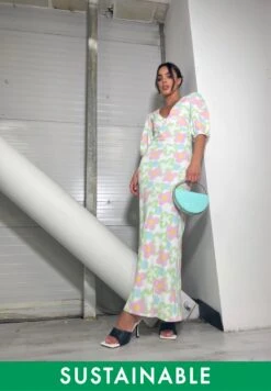 Multi Blurred Floral Maxi Dress -Cheap Softly Dressed Store HC0029S DK25 01