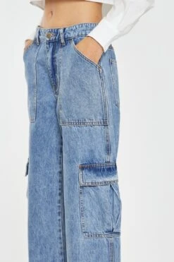 Glamorous Mid Stonewash Cargo-Jeans 6 Glamorous Mid Stonewash Cargo-Jeans -Cheap Softly Dressed Store HC0035 BN32 04