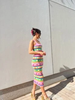 Glamorous Novelty Stripe Knitted Midi Skirt -Cheap Softly Dressed Store HC0074S DK28 04