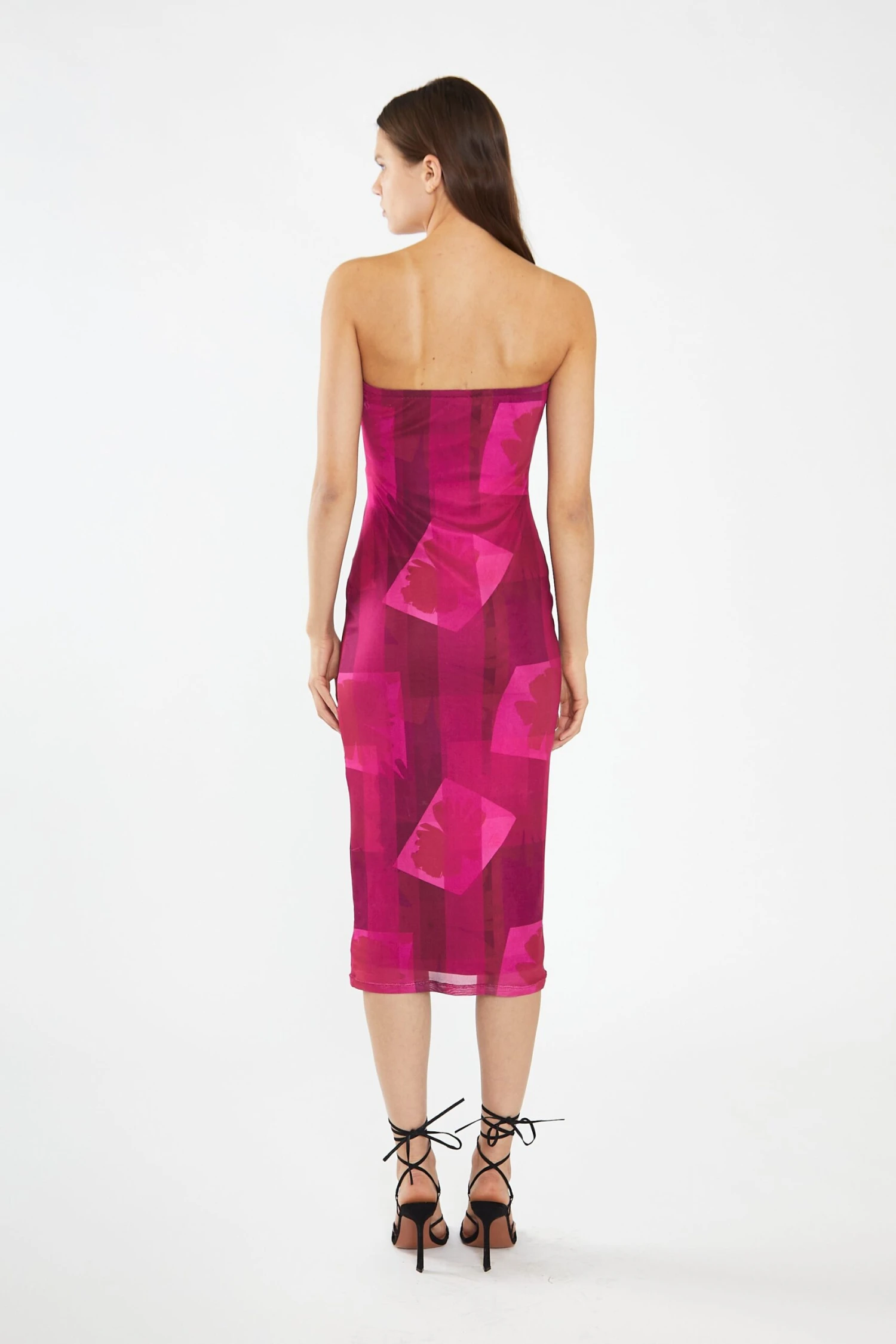 Glamorous Pink-Block Mesh Bandeau Bodycon Midaxi-Dress 2 Glamorous Pink-Block Mesh Bandeau Bodycon Midaxi-Dress - Image 2