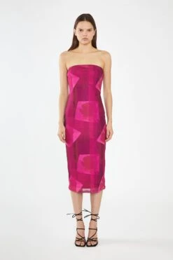 Glamorous Pink-Block Mesh Bandeau Bodycon Midaxi-Dress 6 Glamorous Pink-Block Mesh Bandeau Bodycon Midaxi-Dress -Cheap Softly Dressed Store HC0081 DO08 03 1