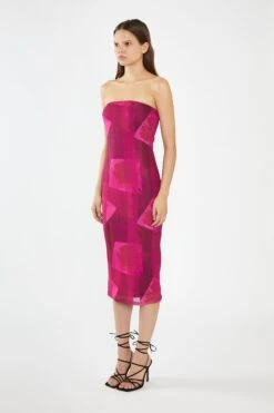 Glamorous Pink-Block Mesh Bandeau Bodycon Midaxi-Dress 7 Glamorous Pink-Block Mesh Bandeau Bodycon Midaxi-Dress -Cheap Softly Dressed Store HC0081 DO08 04